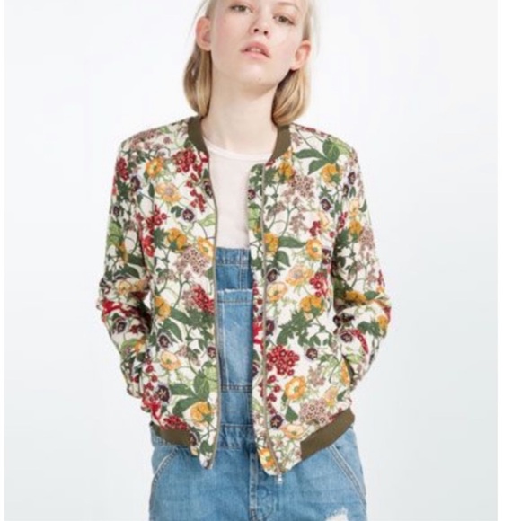 Zara Floral Bomber Jacket - Picture 2 of 9